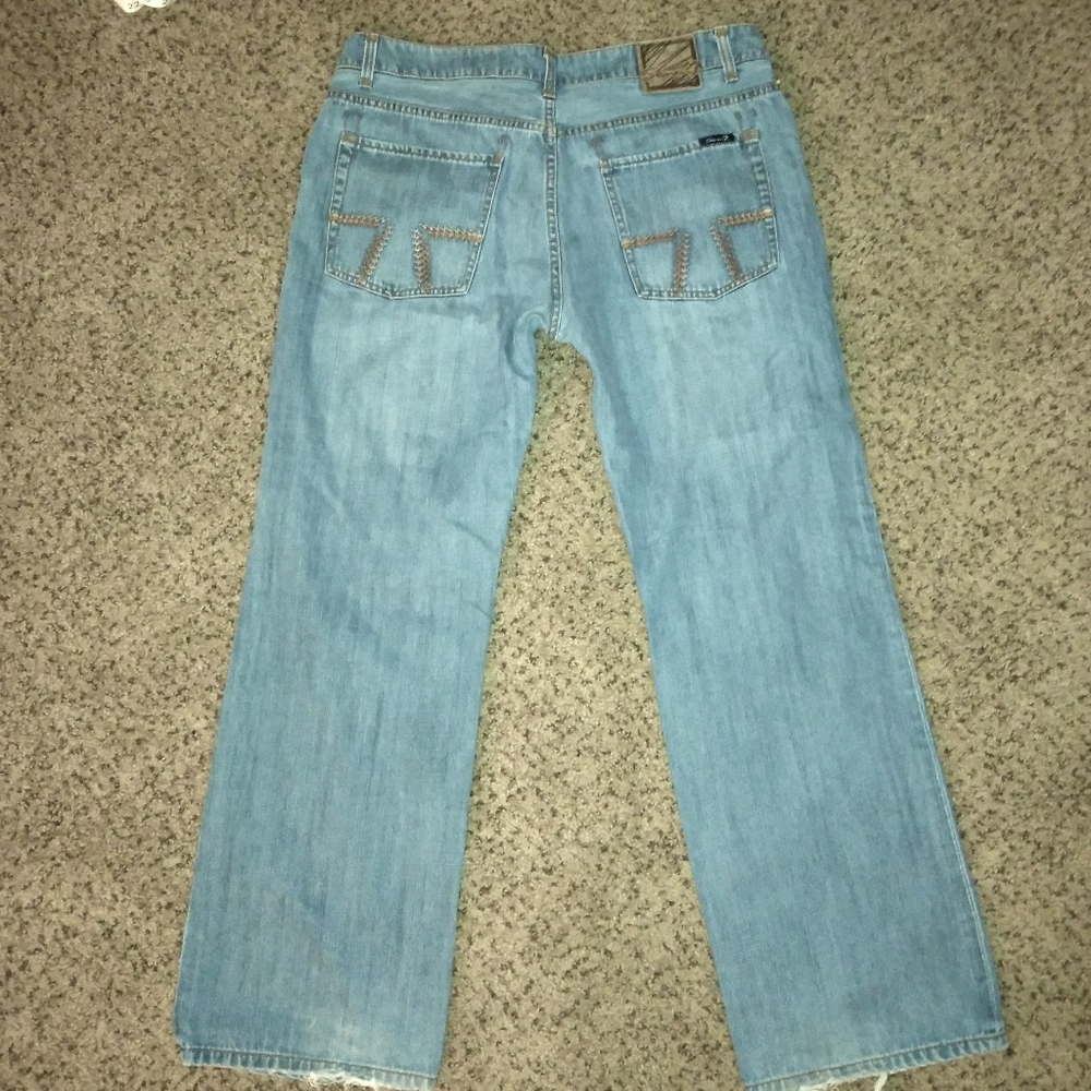 7FAM Men's 36 Medium Wash Straight Loose Leg Jeans